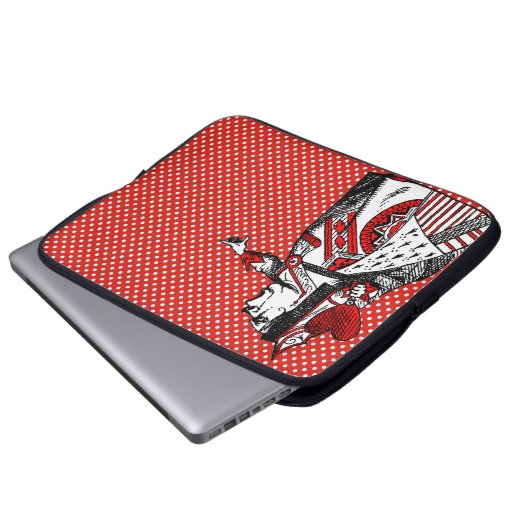 Rote Königin der Herzen Alice im Wunderland Polka  Laptopschutzhülle (Vorne Knopf)