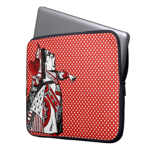 Rote Königin der Herzen Alice im Wunderland Polka Laptopschutzhülle (Vorderseite Links)