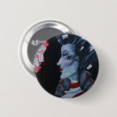 Rote Königin des Herzens Alice Wonderland Fantasy Button (Vorne & Hinten)