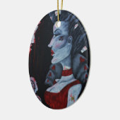 Rote Königin des Herzens Alice Wonderland Fantasy Keramik Ornament (Links)