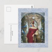 Rote Königin mit blauen Vögeln Postkarte (Vorne/Hinten)