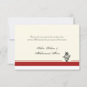 Rote königliche islamische danken Ihnen nikkah Dankeskarte (Rückseite)