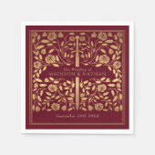 Rote Königliche Mittelalterliche Hochzeit Serviette (Vorderseite)