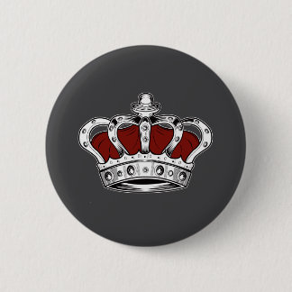 Rote Königskrone Dunkelgrau Button