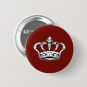 Rote Königskrone Dunkelrot Button (Vorne & Hinten)