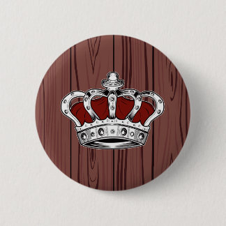 Rote Königskrone Dunkles Holz Rustikal Button