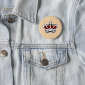 Rote Königskrone Hellholz Rustikal Button (Beispiel)