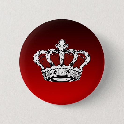Rote Königskrone Schwarzer Roter Farbverlauf Button (Vorderseite)