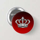 Rote Königskrone Schwarzer Roter Farbverlauf Button (Vorne & Hinten)
