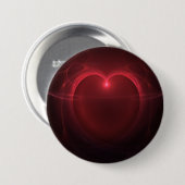 Rote Kontur Lighted Heart Over Black Artwork Button (Vorne & Hinten)