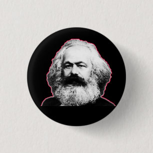 Rote Kontur/Schwarzes Karl Marx Button