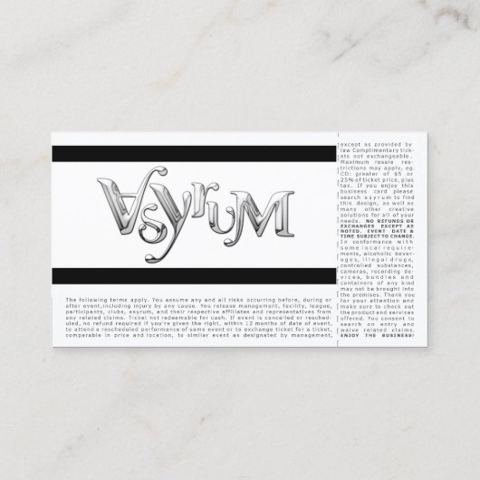 rote Konzertkarte Visitenkarte (Rückseite)