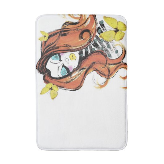 Rote Kopf-u. Schmetterlings-Bad-Matte Badematte (Vorderseite Vertikal)