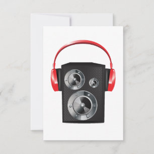 Rote Kopfhörer Lautsprecher Grafik Musik Audio Einladung
