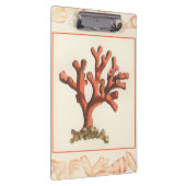 Rote Koralle mit Tritonshorn-Muschel-Grenze Klemmbrett (Rechts)