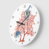 Rote Koralle mit tropischen Fischen, Große Wanduhr (Winkel)