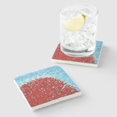 Rote Koralle Steinuntersetzer (Seitenansicht)