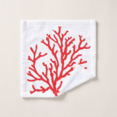 Rote Korallen-Badezimmer-Tuch-Set Badhandtuch Set (Waschlappen)