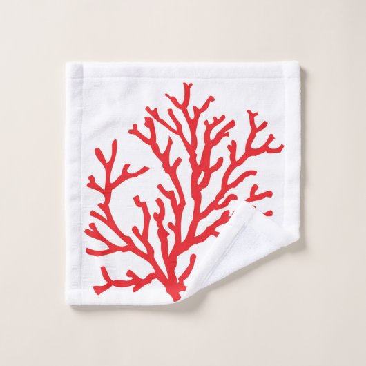 Rote Korallen-Badezimmer-Tuch-Set Badhandtuch Set (Waschlappen)