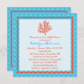 Rote Korallen-Brautparty-Einladung Einladung (Vorne/Hinten)