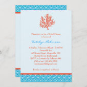 Rote Korallen-Brautparty-Einladung Einladung (Vorne/Hinten)