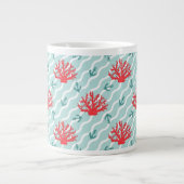 Rote Korallen-Muster 1 Jumbo-Tasse (Vorderseite)