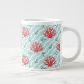 Rote Korallen-Muster 1 Jumbo-Tasse (Rechts)