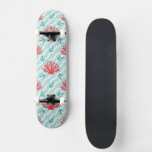 Rote Korallen-Muster 1 Skateboard (Vorderseite)