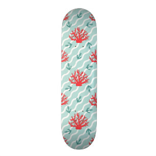 Rote Korallen-Muster 1 Skateboard