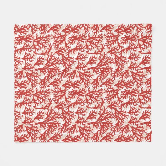 Rote Korallen-Muster 2 Fleecedecke (Vorderseite (Horizontal))