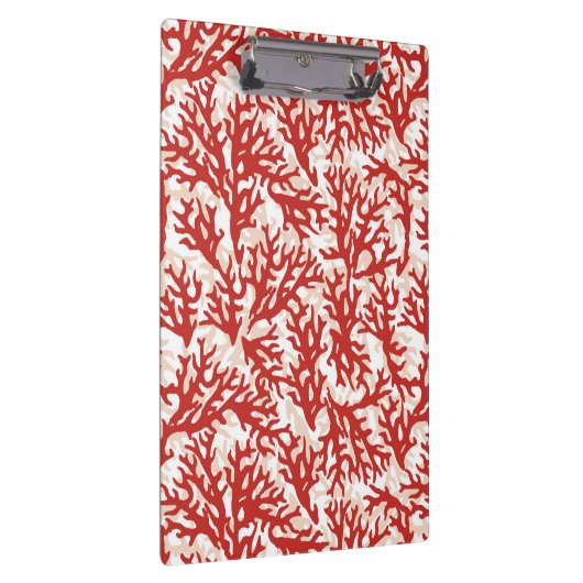 Rote Korallen-Muster 2 Klemmbrett (Rechts)
