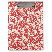 Rote Korallen-Muster 2 Klemmbrett (Vorderseite)