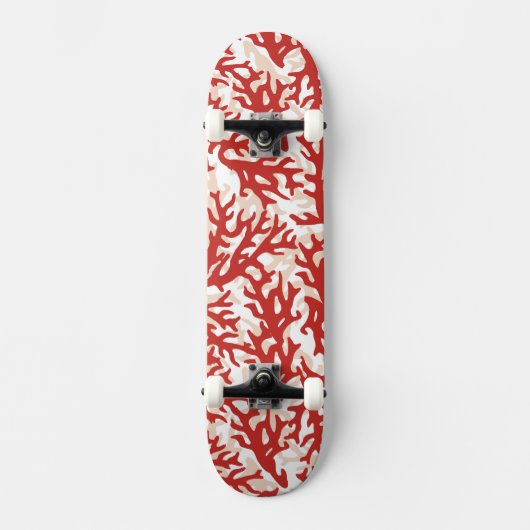 Rote Korallen-Muster 2 Skateboard (Vorderseite)