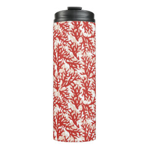 Rote Korallen-Muster 2 Thermosbecher