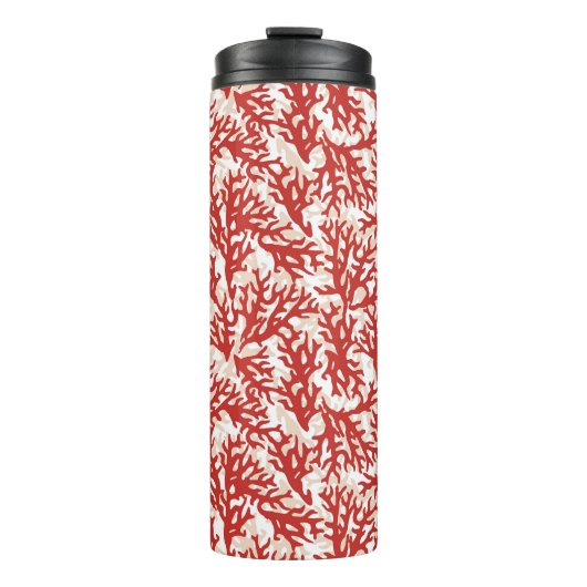 Rote Korallen-Muster 2 Thermosbecher (Vorderseite)