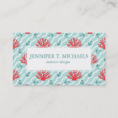 Rote Korallen-Muster Visitenkarte (Vorderseite)