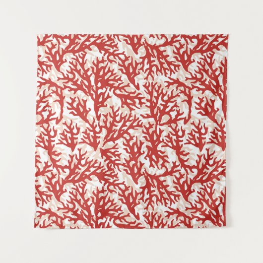 Rote Korallen-Muster Wandteppich (Vorderseite (Horizontal))