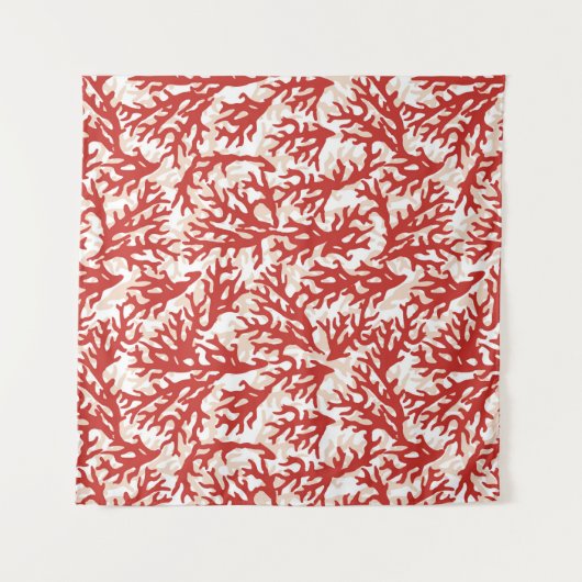 Rote Korallen-Muster Wandteppich (Vorderseite)