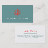 Rote Korallen-Strand-Visitenkarte Visitenkarte (Vorne/Hinten)