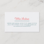 Rote Korallen-Strand-Visitenkarte Visitenkarte (Rückseite)