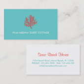 Rote Korallen-Strand-Visitenkarte Visitenkarte (Vorne/Hinten)