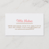 Rote Korallen-Strand-Visitenkarte Visitenkarte (Rückseite)