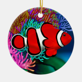 Rote Korallenriff Clownfish Verzierung Keramik Ornament