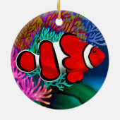 Rote Korallenriff Clownfish Verzierung Keramik Ornament (Hinten)