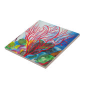 Rote Korallenriffozeankunst Fliese (Seite)