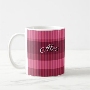 Rote Korallenschattierungen Streifen Kaffeetasse