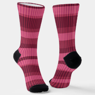 Rote Korallenschattierungen Streifen Socken