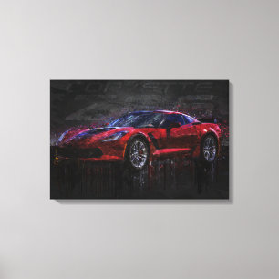 Rote Korvette Z06 Leinwanddruck