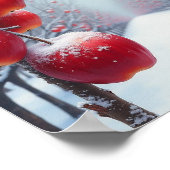 Rote, köstliche Äpfel und Schnee Poster (Ecke)