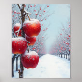 Rote, köstliche Äpfel und Schnee Poster (Vorne)